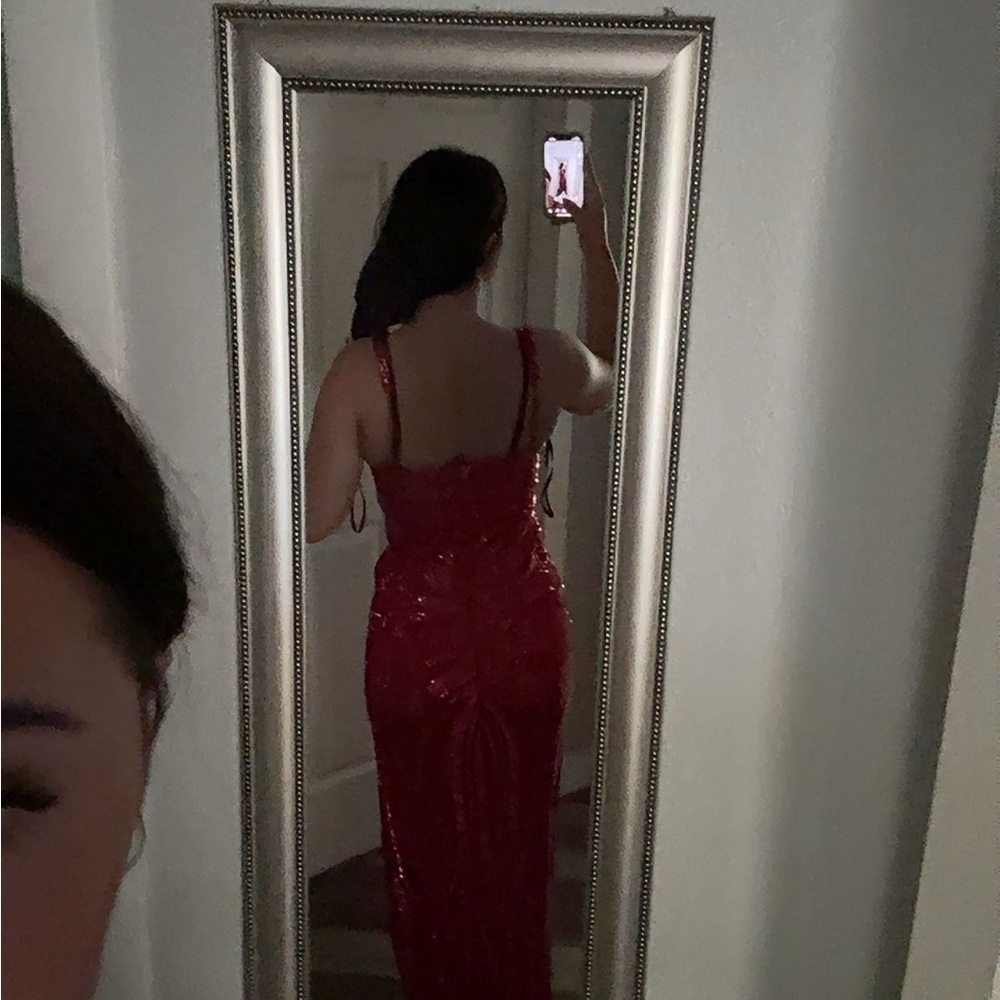 Elegant Red Sequin Gown